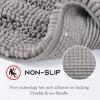 imageNICETOWN Grey Bathroom Rug Extra Thick Indoor Outdoor Durable Doormat for Bathroom AntiSlip Soft Plush Chenille Shaggy Bath Mat Living Room Bedroom Mat Water Absorbent Floor Carpet 47 x 24Dove Grey