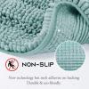 imageNICETOWN Grey Bathroom Rug Extra Thick Indoor Outdoor Durable Doormat for Bathroom AntiSlip Soft Plush Chenille Shaggy Bath Mat Living Room Bedroom Mat Water Absorbent Floor Carpet 47 x 24Eggshell Green