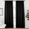 imageNICETOWN Halloween Black Blackout Living Room Curtains 84 inches Long Black Out Curtain Panels for Bedroom  Black Color W52 x L84 1 Pair Thermal Insulated Blackout Draperies Window Treatment