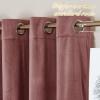 imageNICETOWN Halloween Black Curtains Patio Blackout Velvet Curtain Panels Media Movie Theater Room Decor Energyefficient Velvet Woven Home Theater Eyelet Top Drapes for Living Room 1 Pair W52xL96Wild Rose