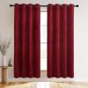 imageNICETOWN Halloween Black Curtains Patio Blackout Velvet Curtain Panels Media Movie Theater Room Decor Energyefficient Velvet Woven Home Theater Eyelet Top Drapes for Living Room 1 Pair W52xL96Red
