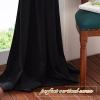 imageNICETOWN Halloween Black Curtains Patio Blackout Velvet Curtain Panels Media Movie Theater Room Decor Energyefficient Velvet Woven Home Theater Eyelet Top Drapes for Living Room 1 Pair W52xL96Black