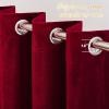 imageNICETOWN Halloween Black Curtains Patio Blackout Velvet Curtain Panels Media Movie Theater Room Decor Energyefficient Velvet Woven Home Theater Eyelet Top Drapes for Living Room 1 Pair W52xL96Red