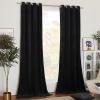 imageNICETOWN Halloween Black Curtains Patio Blackout Velvet Curtain Panels Media Movie Theater Room Decor Energyefficient Velvet Woven Home Theater Eyelet Top Drapes for Living Room 1 Pair W52xL96Black