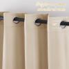 imageNICETOWN Halloween Black Curtains Patio Blackout Velvet Curtain Panels Media Movie Theater Room Decor Energyefficient Velvet Woven Home Theater Eyelet Top Drapes for Living Room 1 Pair W52xL96Beige