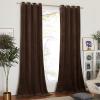 imageNICETOWN Halloween Black Curtains Patio Blackout Velvet Curtain Panels Media Movie Theater Room Decor Energyefficient Velvet Woven Home Theater Eyelet Top Drapes for Living Room 1 Pair W52xL96Brown