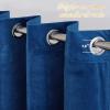 imageNICETOWN Halloween Black Curtains Patio Blackout Velvet Curtain Panels Media Movie Theater Room Decor Energyefficient Velvet Woven Home Theater Eyelet Top Drapes for Living Room 1 Pair W52xL96Blue