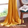 imageNICETOWN Halloween Black Curtains Patio Blackout Velvet Curtain Panels Media Movie Theater Room Decor Energyefficient Velvet Woven Home Theater Eyelet Top Drapes for Living Room 1 Pair W52xL96Warm Gold