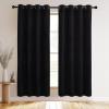 imageNICETOWN Halloween Black Curtains Patio Blackout Velvet Curtain Panels Media Movie Theater Room Decor Energyefficient Velvet Woven Home Theater Eyelet Top Drapes for Living Room 1 Pair W52xL96Black