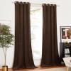 imageNICETOWN Halloween Black Curtains Patio Blackout Velvet Curtain Panels Media Movie Theater Room Decor Energyefficient Velvet Woven Home Theater Eyelet Top Drapes for Living Room 1 Pair W52xL96Brown