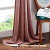 imageNICETOWN Halloween Black Curtains Patio Blackout Velvet Curtain Panels Media Movie Theater Room Decor Energyefficient Velvet Woven Home Theater Eyelet Top Drapes for Living Room 1 Pair W52xL96Wild Rose