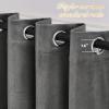imageNICETOWN Halloween Black Curtains Patio Blackout Velvet Curtain Panels Media Movie Theater Room Decor Energyefficient Velvet Woven Home Theater Eyelet Top Drapes for Living Room 1 Pair W52xL96Grey