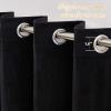 imageNICETOWN Halloween Black Curtains Patio Blackout Velvet Curtain Panels Media Movie Theater Room Decor Energyefficient Velvet Woven Home Theater Eyelet Top Drapes for Living Room 1 Pair W52xL96Black