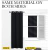 imageNICETOWN Halloween Pitch Black Solid Thermal Insulated Grommet Blackout CurtainsDrapes for Bedroom Window 2 Panels 42 inches Wide by 63 inches Long Black