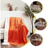 imageNICETOWN Halloween Twin Fleece Plush Blanket Fashion Fuzzy Gifts for Family Soft Lightweight Fluffy Fleece Plush Couch Blankets for Living RoomBedroomSofa 60 x 80 inches BlackOrange