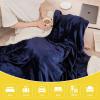 imageNICETOWN Halloween Twin Fleece Plush Blanket Fashion Fuzzy Gifts for Family Soft Lightweight Fluffy Fleece Plush Couch Blankets for Living RoomBedroomSofa 60 x 80 inches BlackNavy Blue