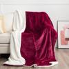 imageNICETOWN Halloween Twin Fleece Plush Blanket Fashion Fuzzy Gifts for Family Soft Lightweight Fluffy Fleece Plush Couch Blankets for Living RoomBedroomSofa 60 x 80 inches BlackBurgundy Red