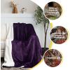 imageNICETOWN Halloween Twin Fleece Plush Blanket Fashion Fuzzy Gifts for Family Soft Lightweight Fluffy Fleece Plush Couch Blankets for Living RoomBedroomSofa 60 x 80 inches BlackPurple