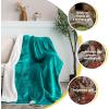 imageNICETOWN Halloween Twin Fleece Plush Blanket Fashion Fuzzy Gifts for Family Soft Lightweight Fluffy Fleece Plush Couch Blankets for Living RoomBedroomSofa 60 x 80 inches BlackTeal