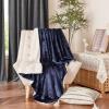 imageNICETOWN Halloween Twin Fleece Plush Blanket Fashion Fuzzy Gifts for Family Soft Lightweight Fluffy Fleece Plush Couch Blankets for Living RoomBedroomSofa 60 x 80 inches BlackNavy Blue