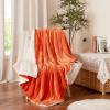 imageNICETOWN Halloween Twin Fleece Plush Blanket Fashion Fuzzy Gifts for Family Soft Lightweight Fluffy Fleece Plush Couch Blankets for Living RoomBedroomSofa 60 x 80 inches BlackOrange