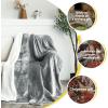 imageNICETOWN Halloween Twin Fleece Plush Blanket Fashion Fuzzy Gifts for Family Soft Lightweight Fluffy Fleece Plush Couch Blankets for Living RoomBedroomSofa 60 x 80 inches BlackLight Grey