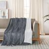 imageNICETOWN Halloween Twin Fleece Plush Blanket Fashion Fuzzy Gifts for Family Soft Lightweight Fluffy Fleece Plush Couch Blankets for Living RoomBedroomSofa 60 x 80 inches BlackDark Grey