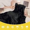 imageNICETOWN Halloween Twin Fleece Plush Blanket Fashion Fuzzy Gifts for Family Soft Lightweight Fluffy Fleece Plush Couch Blankets for Living RoomBedroomSofa 60 x 80 inches BlackBlack