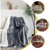 imageNICETOWN Halloween Twin Fleece Plush Blanket Fashion Fuzzy Gifts for Family Soft Lightweight Fluffy Fleece Plush Couch Blankets for Living RoomBedroomSofa 60 x 80 inches BlackDark Grey