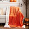 imageNICETOWN Halloween Twin Fleece Plush Blanket Fashion Fuzzy Gifts for Family Soft Lightweight Fluffy Fleece Plush Couch Blankets for Living RoomBedroomSofa 60 x 80 inches BlackOrange