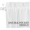 imageNICETOWN Linen Textured Door Curtain  White Sidelight Panel Curtain Semi Sheer French Front Door Curtain with Tieback for Kitchen 30 inches W x 40 inches L Single PanelPure White