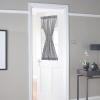 imageNICETOWN Linen Textured Door Curtain  White Sidelight Panel Curtain Semi Sheer French Front Door Curtain with Tieback for Kitchen 30 inches W x 40 inches L Single PanelDark Grey