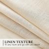 imageNICETOWN Linen Textured Door Curtain  White Sidelight Panel Curtain Semi Sheer French Front Door Curtain with Tieback for Kitchen 30 inches W x 40 inches L Single PanelBeige