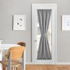 imageNICETOWN Linen Textured Door Curtain  White Sidelight Panel Curtain Semi Sheer French Front Door Curtain with Tieback for Kitchen 30 inches W x 40 inches L Single PanelDark Grey