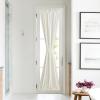imageNICETOWN Linen Textured Door Curtain  White Sidelight Panel Curtain Semi Sheer French Front Door Curtain with Tieback for Kitchen 30 inches W x 40 inches L Single PanelLinen