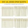 imageNICETOWN Linen Textured Door Curtain  White Sidelight Panel Curtain Semi Sheer French Front Door Curtain with Tieback for Kitchen 30 inches W x 40 inches L Single PanelYellow