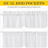 imageNICETOWN Linen Textured Door Curtain  White Sidelight Panel Curtain Semi Sheer French Front Door Curtain with Tieback for Kitchen 30 inches W x 40 inches L Single PanelWhite