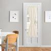 imageNICETOWN Linen Textured Door Curtain  White Sidelight Panel Curtain Semi Sheer French Front Door Curtain with Tieback for Kitchen 30 inches W x 40 inches L Single PanelBeige