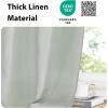 imageNICETOWN Linen Textured Door Curtain  White Sidelight Panel Curtain Semi Sheer French Front Door Curtain with Tieback for Kitchen 30 inches W x 40 inches L Single PanelSage Green
