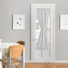 imageNICETOWN Linen Textured Door Curtain  White Sidelight Panel Curtain Semi Sheer French Front Door Curtain with Tieback for Kitchen 30 inches W x 40 inches L Single PanelLight Grey