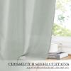 imageNICETOWN Linen Textured Door Curtain  White Sidelight Panel Curtain Semi Sheer French Front Door Curtain with Tieback for Kitchen 30 inches W x 40 inches L Single PanelSage Green