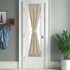imageNICETOWN Linen Textured Door Curtain  White Sidelight Panel Curtain Semi Sheer French Front Door Curtain with Tieback for Kitchen 30 inches W x 40 inches L Single PanelAngora