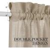 imageNICETOWN Linen Textured Door Curtain  White Sidelight Panel Curtain Semi Sheer French Front Door Curtain with Tieback for Kitchen 30 inches W x 40 inches L Single PanelTaupe