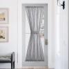 imageNICETOWN Linen Textured Door Curtain  White Sidelight Panel Curtain Semi Sheer French Front Door Curtain with Tieback for Kitchen 30 inches W x 40 inches L Single PanelDark Grey