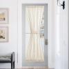 imageNICETOWN Linen Textured Door Curtain  White Sidelight Panel Curtain Semi Sheer French Front Door Curtain with Tieback for Kitchen 30 inches W x 40 inches L Single PanelBeige