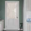 imageNICETOWN Linen Textured Door Curtain  White Sidelight Panel Curtain Semi Sheer French Front Door Curtain with Tieback for Kitchen 30 inches W x 40 inches L Single PanelNatural
