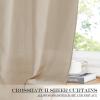 imageNICETOWN Linen Textured Door Curtain  White Sidelight Panel Curtain Semi Sheer French Front Door Curtain with Tieback for Kitchen 30 inches W x 40 inches L Single PanelAngora