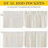 imageNICETOWN Linen Textured Door Curtain  White Sidelight Panel Curtain Semi Sheer French Front Door Curtain with Tieback for Kitchen 30 inches W x 40 inches L Single PanelLinen