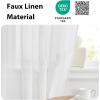 imageNICETOWN Linen Textured Door Curtain  White Sidelight Panel Curtain Semi Sheer French Front Door Curtain with Tieback for Kitchen 30 inches W x 40 inches L Single PanelPure White