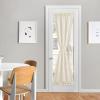imageNICETOWN Linen Textured Door Curtain  White Sidelight Panel Curtain Semi Sheer French Front Door Curtain with Tieback for Kitchen 30 inches W x 40 inches L Single PanelBeige